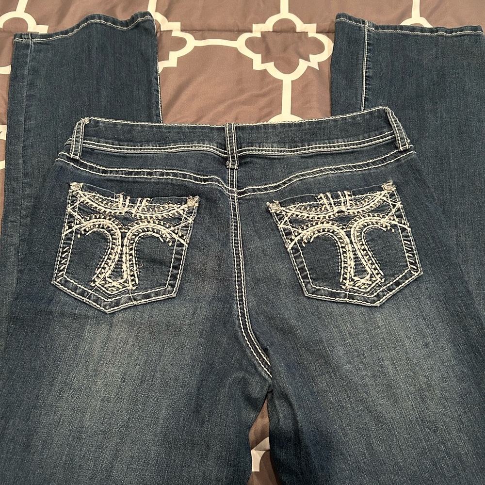Women's Blue Jeans with Embroidered Pockets